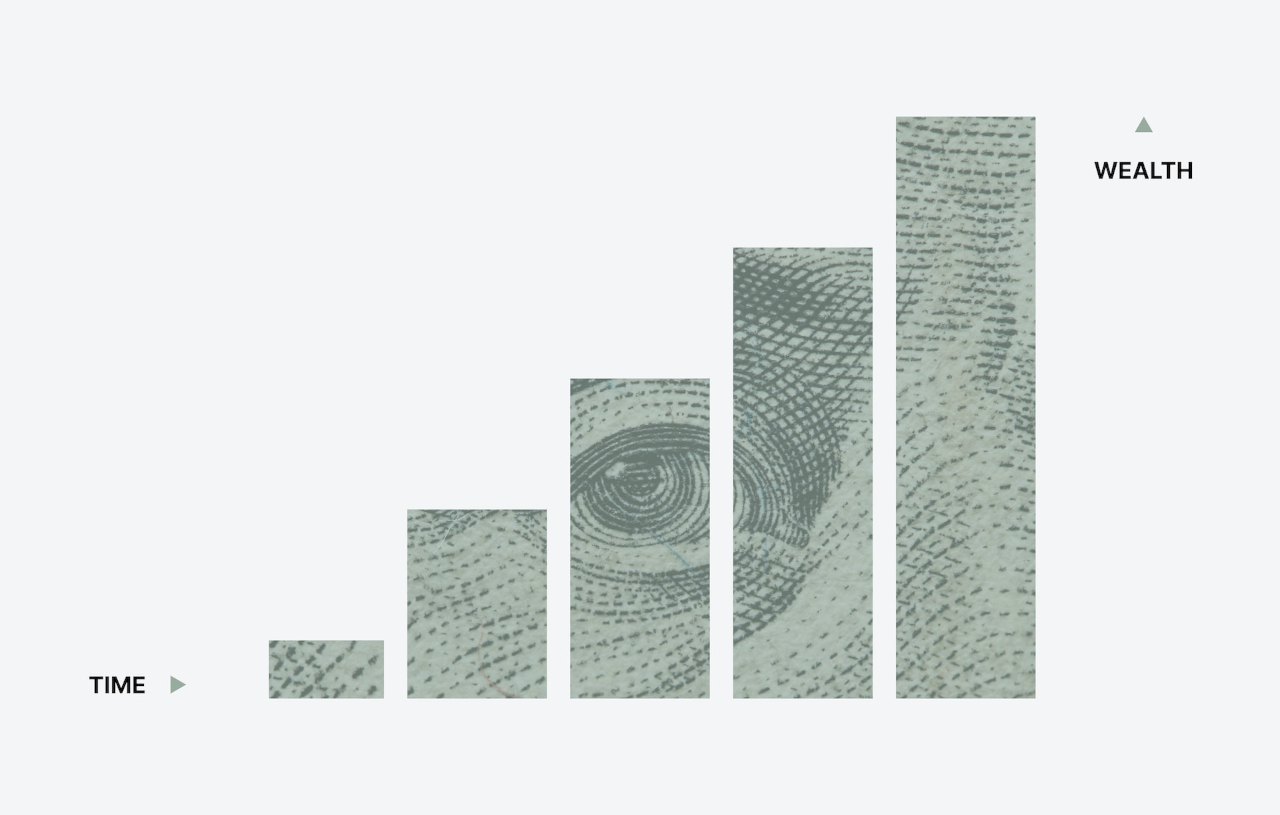 An image of a graph showing increasing earnings.