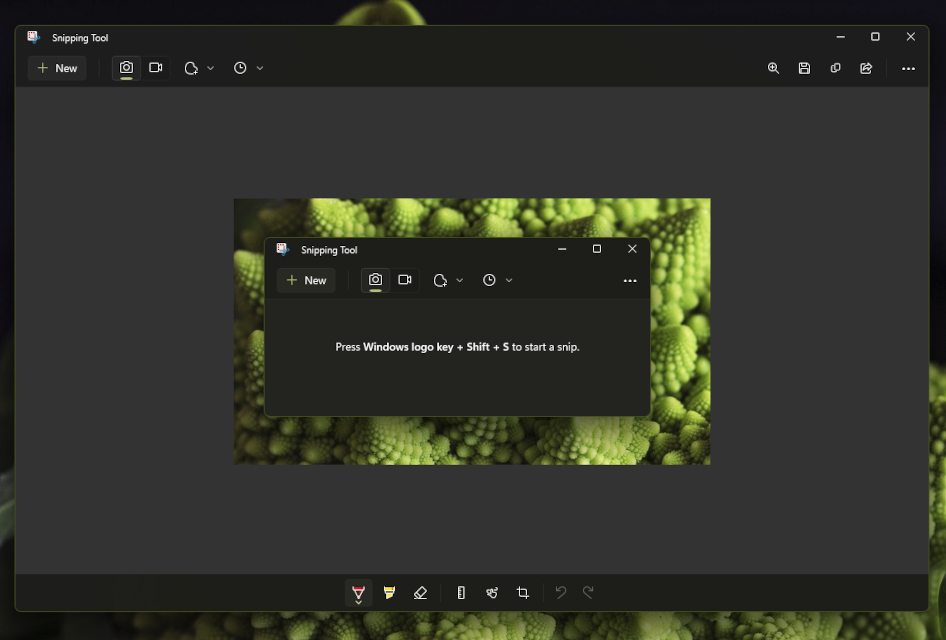 A screenshot om the snipping tool editor.
