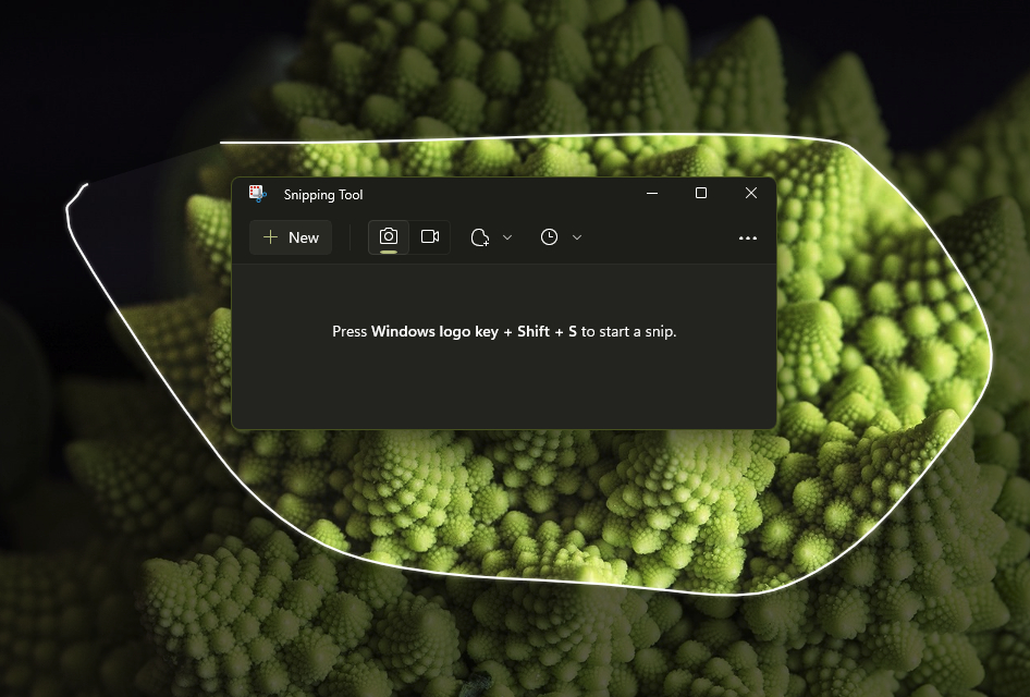 Using the free-form option of the snipping tool.